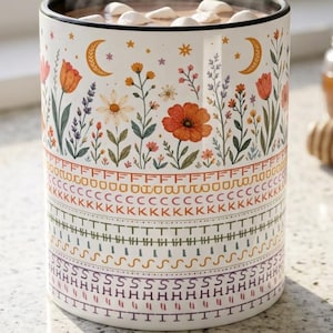 Hidden Swear Word Mug, Fuck This Shit Coffee Cup, Boho Floral Adult Humor Gift, Funny Coworker Mug, 11 oz Accent Mug