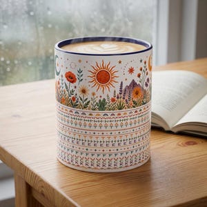 Hidden Swear Word Mug, What The Fuck Coffee Cup, Boho Desert Floral Mug, Funny Adult Humor Gift, 11 oz Accent Mug