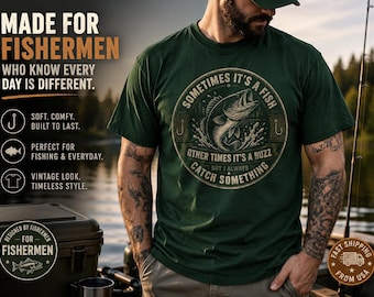 Lustiges Angeln Shirt für Männer, Bass Fischen T-Shirt, Fischer Geschenk Shirt, Vintage Outdoor Grafik T-Shirt, See Leben Angler Shirt