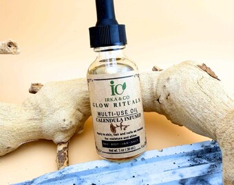 Botanische olie Calendula Glow | Multifunctionele calendulaolie voor gezicht lichaamshaar | Zelfzorgcadeau | Spa-ritueelolie