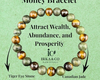 Geld & Wohlstand Armband für Papa – Tigerauge und kanadische Jade Herren Armband | Geschenk für Glück, Erfolg und Wohlstand