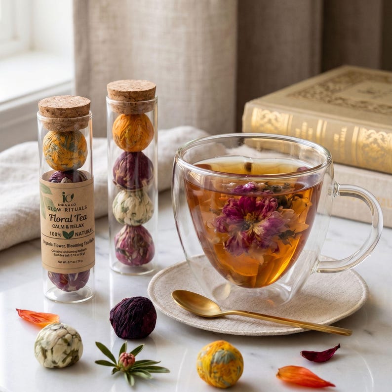 Blooming Flower Tea Balls, Rose & Jasmine Flowering Tea, Gourmet Floral ...