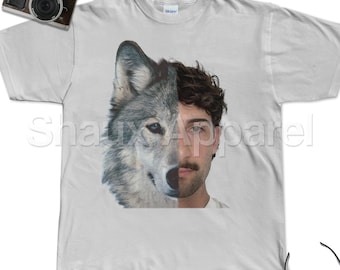 Italian Bach | Funny Half Wolf T-Shirt | Isaac Smith Half and Half Retro T-Shirt Unisex