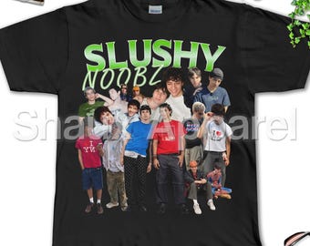 Slushy Noobz Hamzah and Martin Custom Bootleg Retro T-Shirt, Y2K Aesthetic Tee, Retro Trendy Top Unisex