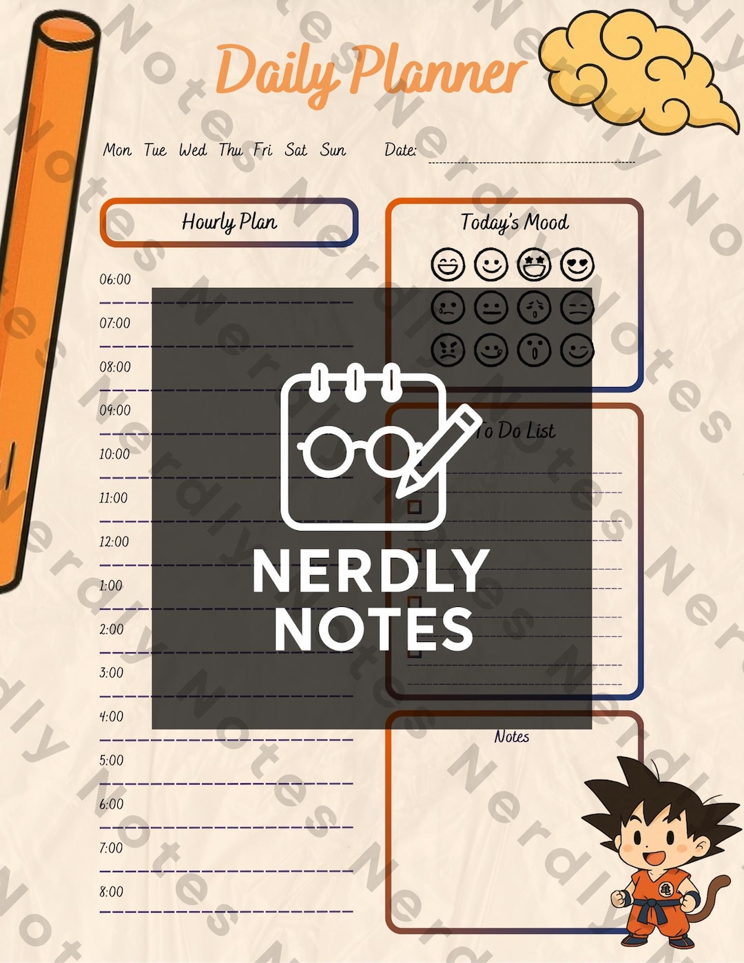 Chibi Goku Daily Planner: Anime Printable for Study & Productivity (PDF ...