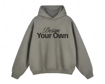Bluza z kapturem z nadrukiem, spersonalizowana bluza z kapturem w dużym rozmiarze, bluza z nadrukiem z logo, ciężka, pudełkowa bluza z kapturem, prezent w stylu streetwear