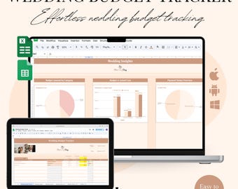 Digital Wedding Budget Tracker | Google Sheets Wedding Expense Spreadsheet | Bridal Finance Template