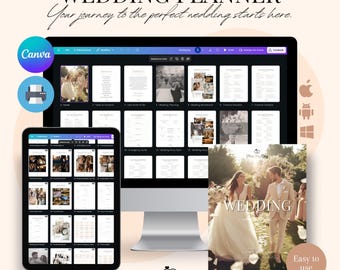Ultimativer Digitaler Hochzeitsplaner | Druckbare Hochzeit Organizer | Stressfreies Brautplanungs-Kit