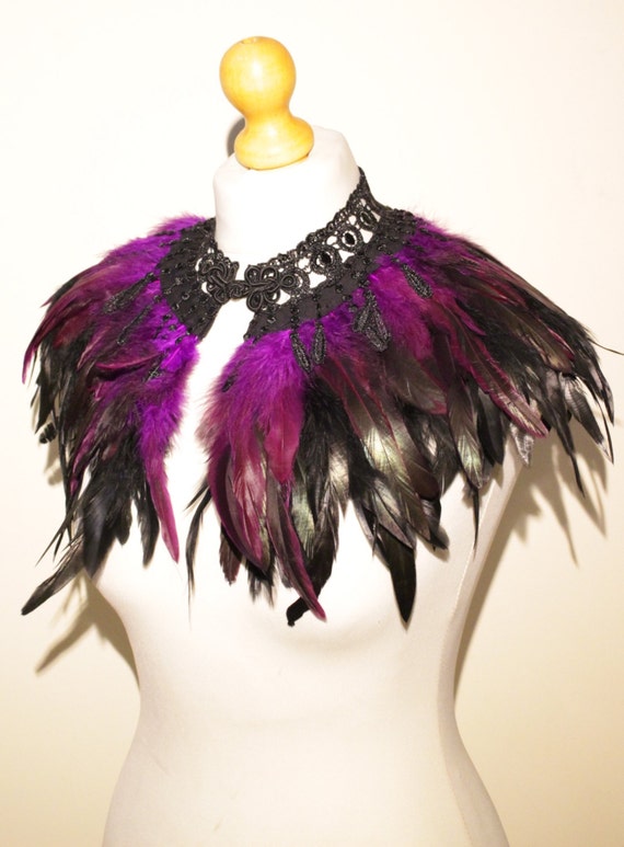 purple feather collar