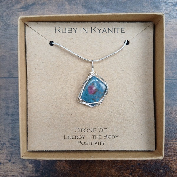 Ruby in Kyanite Wire Wrapped pendant