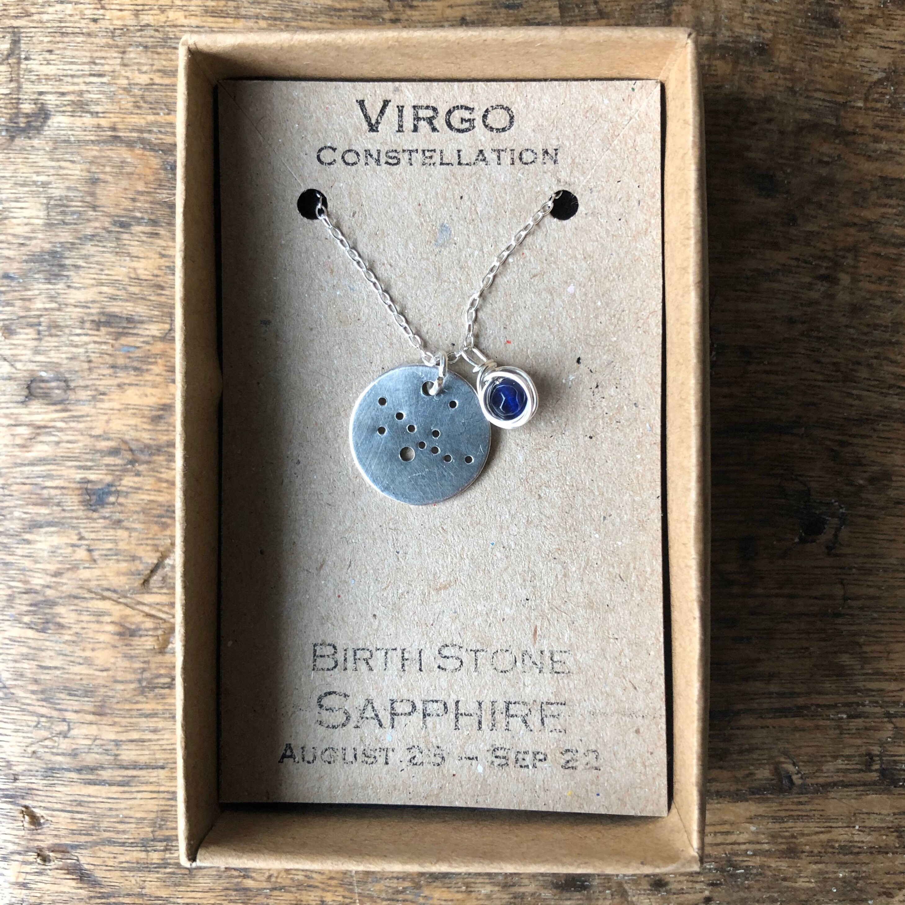 Constellation Zodiac Virgo Sapphire Necklace – MY MAHANA