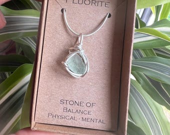Fluorite Pendant Wire Wrapped