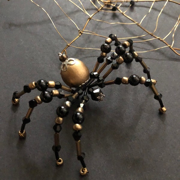 Beaded spider and web kit / wire work kit / Halloween craft kit  / make it yourself / get creative