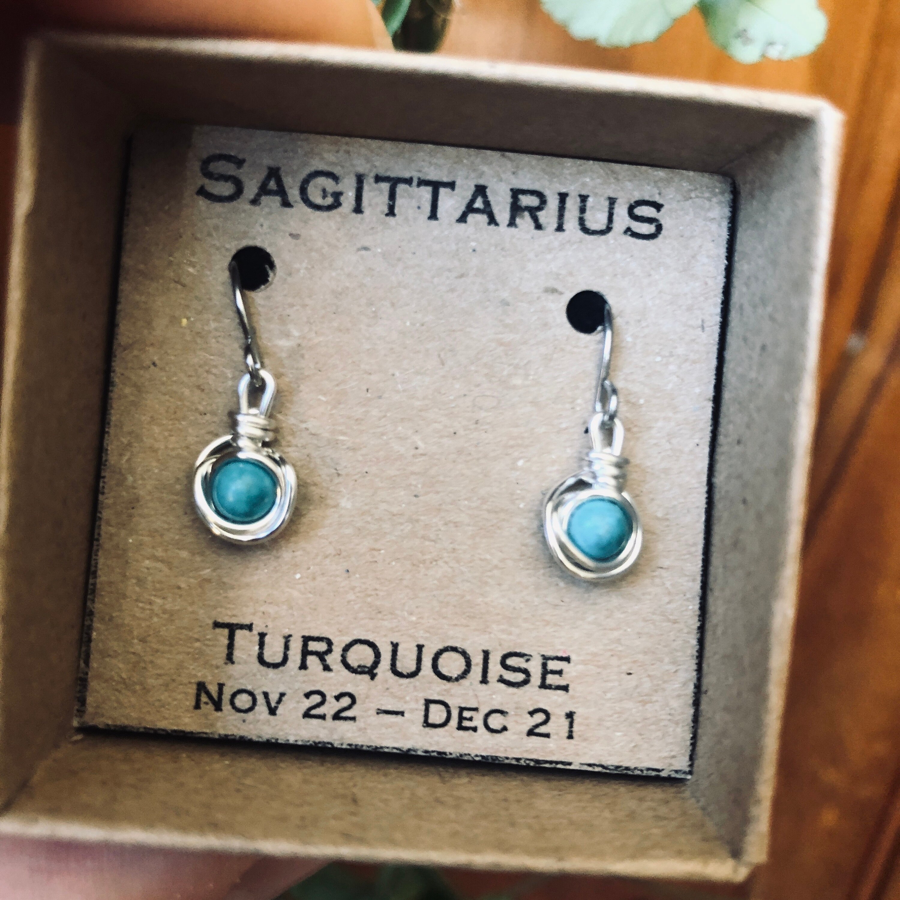 Sagittarius Birthstone Turquoise Zodiac Earrings Etsy