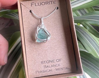 Fluorite Pendant Wire Wrapped