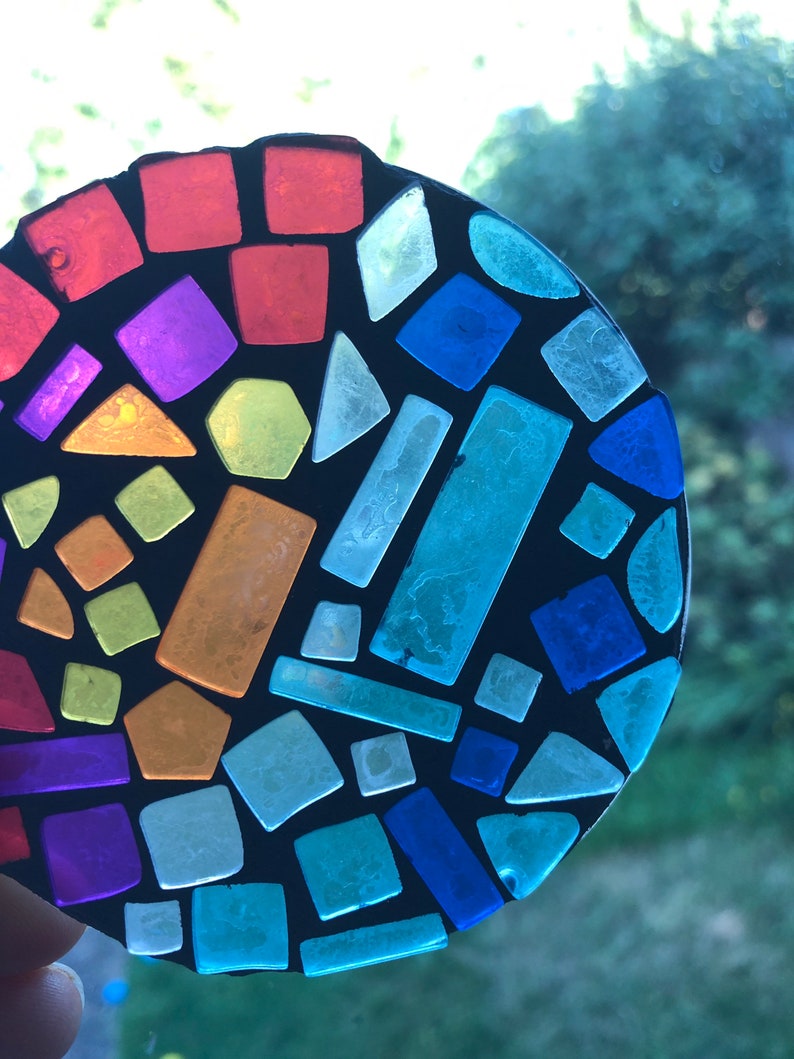 Kit Rainbow stained glass mosaic kit / acrylic mosaic kit/ Etsy