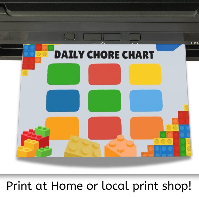 Kids Chore Chart, Printable Daily Kids Responsibility Sheet, Instant ...