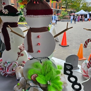 Handcrafted Wooden Snowman 25”, Rustic Farmhouse Christmas Décor, Holiday Porch or Indoor Decoration