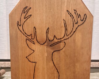 Rustic Wooden Caddy with Deer Head Design – Handmade Farmhouse Organizer for Kitchen, Craft, or Outdoors