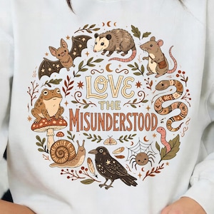 Love the Misunderstood PNG, Gothic Cute Animal Shirt Design, Spooky Creature Graphic Tee, Alternative Aesthetic Digital Download
