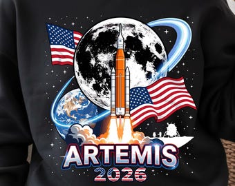 Artemis II png, Artemis 2026 American The Moon Landing png, Moon Mission Retro-shirt, Launch To The Moon-T-shirt, Back to the Moon 2026, png
