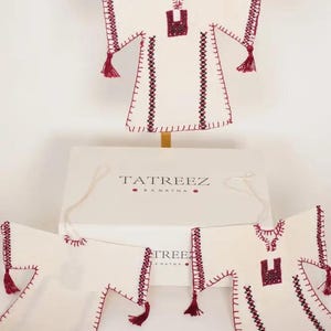 Miniature Embroidered Thoub – Handmade Red Palestinian Tatreez