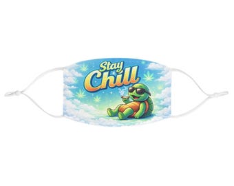 Stay Chill Turtle Fabric Face Mask