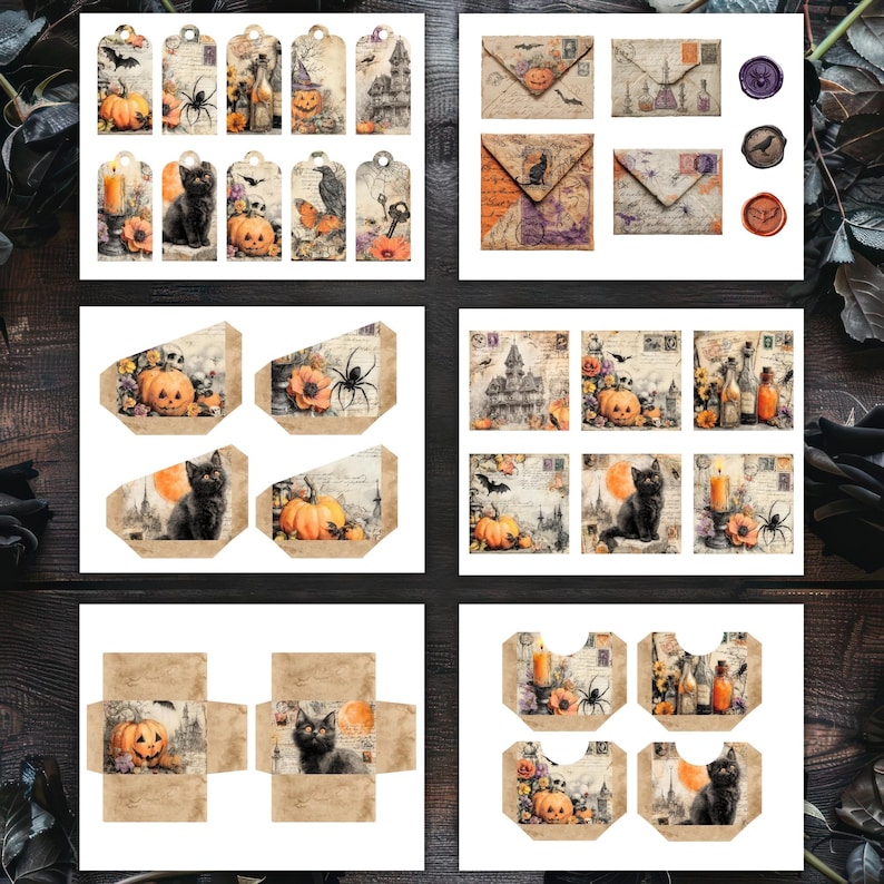 Vintage Halloween Junk Journal Kit, Witchy Halloween Ephemera ...