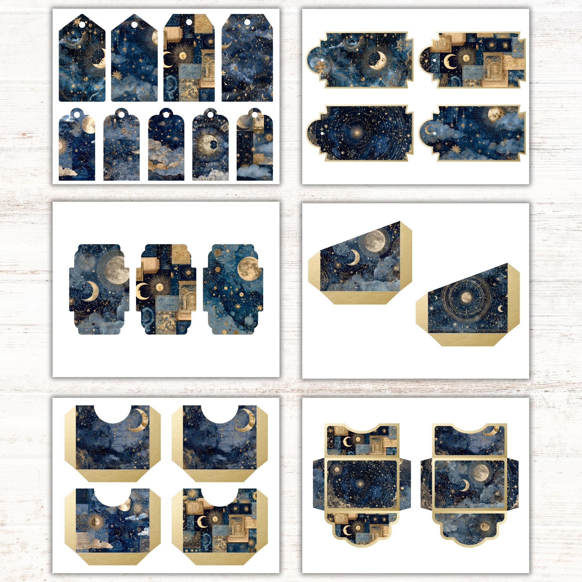 Celestial Junk Journal Kit, Galaxy Digital Papers for Scrapbooking ...