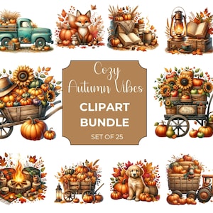 Cozy Fall Season Clipart, Autumn Thanksgiving Cottagecore Clipart, Fall Sunflower Pumpkin Sublimation, Floral Pumpkin png