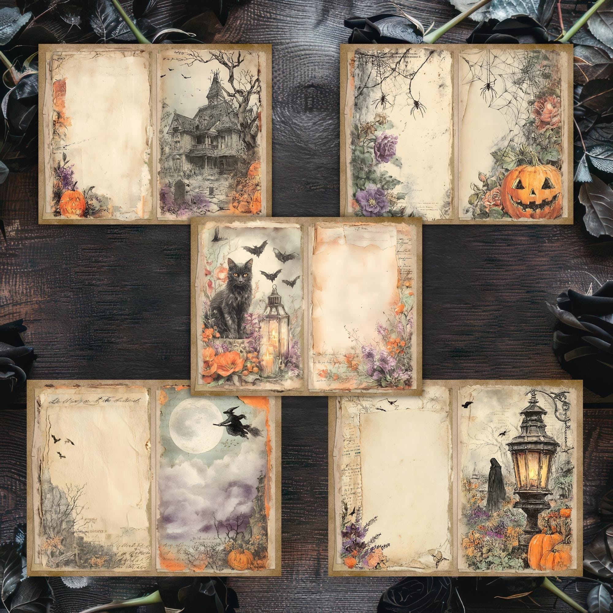Vintage Halloween Junk Journal Kit, Witchy Halloween Ephemera ...