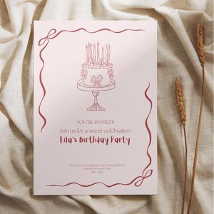 Sweet Celebrations! Editable Birthday Invitation – Canva Template – Sweet Pink Party Card – Printable Instant Download