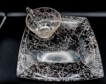 Tazza e piattino con motivo Hazel-Atlas Drizzle, 5 pezzi