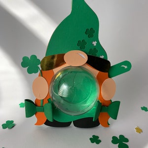 WITH Iris Shutter St. Patricks Girl Gnome - Digital Files - candy - Svg and Studio files - Layers gift