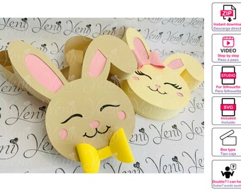 WITH Iid Bunny Head Candy Box/ Digital File Svg(cricut or scanandcut)- Studio (Silhouette) - for girls and boys