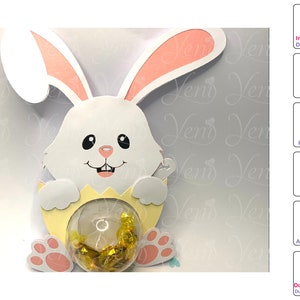 WITH Iris Shutter Easter Bunny candy holder  - Digital Files - candy - svg -studio - cute bunny