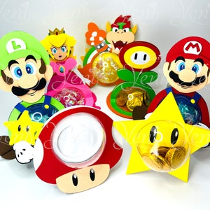 Super Mega Pack Mario Bros candy holders  - For 8cm / 3.15” Sphere - Digital Files  - svg -studio - with Dotted Opening ***FREE***