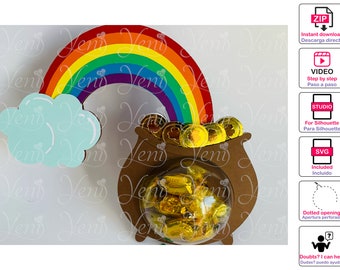 MIT gepunkteter Öffnung St. Patricks Treasure - Digitale Dateien - Candy - SVG und Studio Dateien - Layers Geschenk