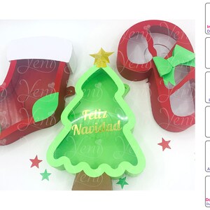 With Iris Shutter Christmas package candy box / Digital File / Studio, Svg / Xmas