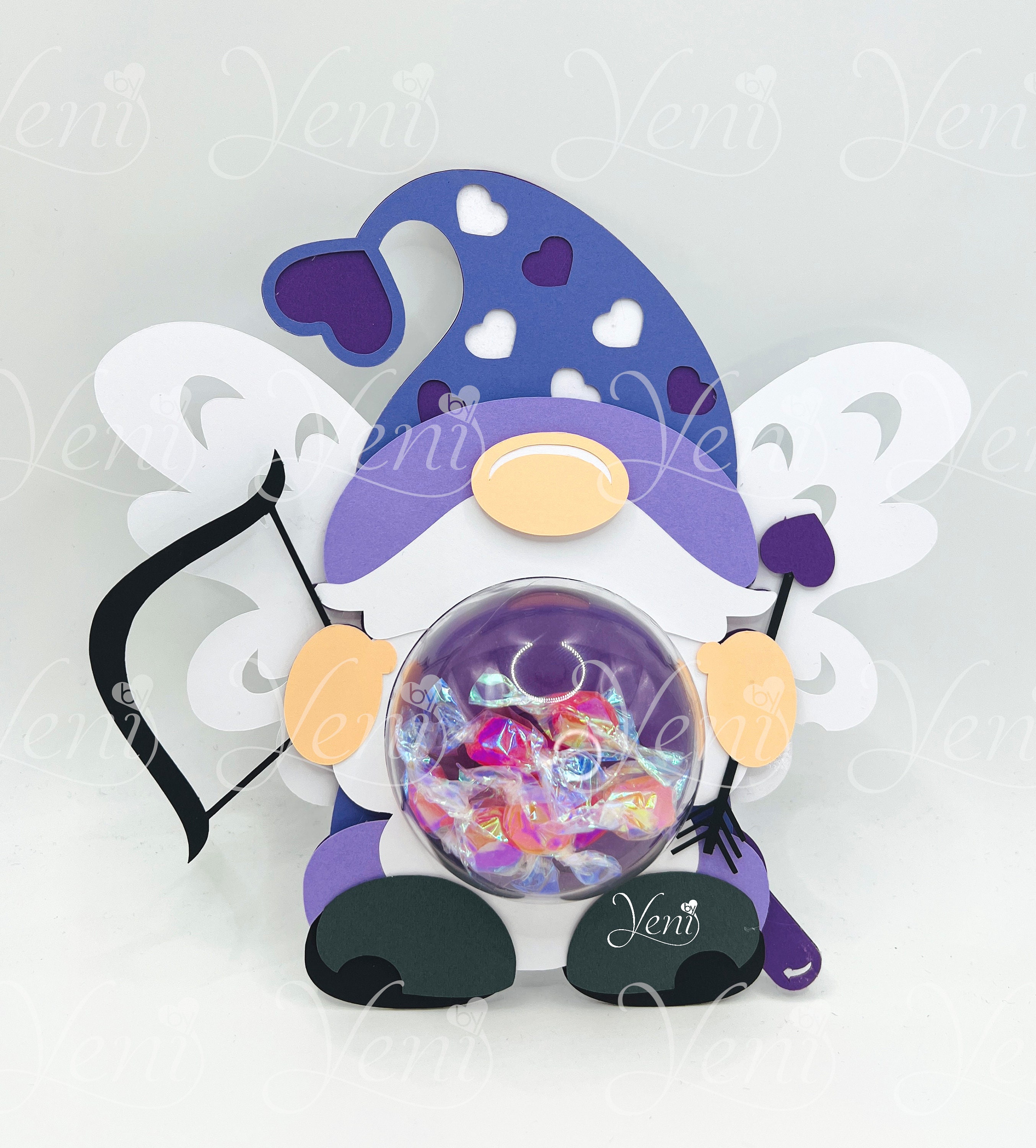 WITH Spoon Mechanism Cupid Gnome Candy Holder For 4 Sizes Sphere.