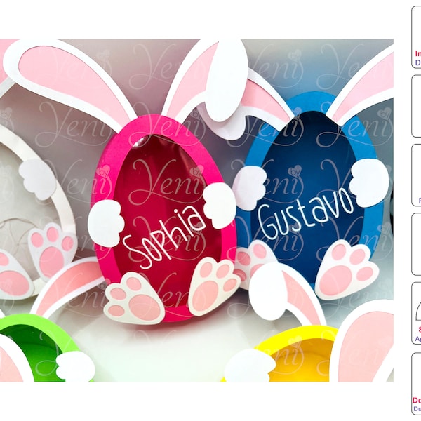 WITH Spoon Mechanism Bunny Easter Candy Box - SVG (cricut or scanandcut)- Studio (Silhouette) file for / Digital File