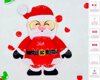 WITH Box Santa candy holder with Box - Digital Files - svg -studio