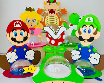 Super Mega Pack Mario Bros candy holders  - For 8cm / 3.15” Sphere - Digital Files  - svg -studio - with Dotted Opening ***FREE***