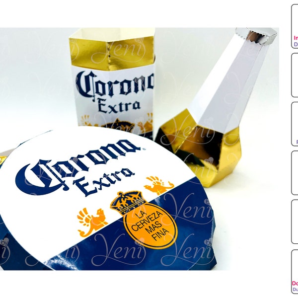 MET DEKSEL Pack Bottle Beer Corona en Bottle Cap for Dad / digitaal bestand / Svg (Cricut and Brother) Studio (Silhouette)