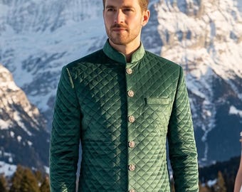 Sherwani de boda verde de lujo para el novio: traje de boda indio para hombres