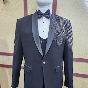 HANDMADE BLUE WEDDING Tuxedo | Blue Reception Suit Men | Indian Groom Wedding Outfit | Blue Luxury Tuxedo | Men Engagement Blue Tuxedo
