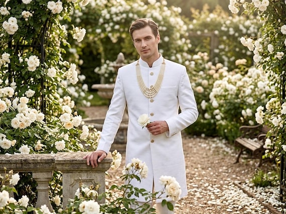 Pearl Wedding Necklace: Indian Maharaja Style Groom Jewelry