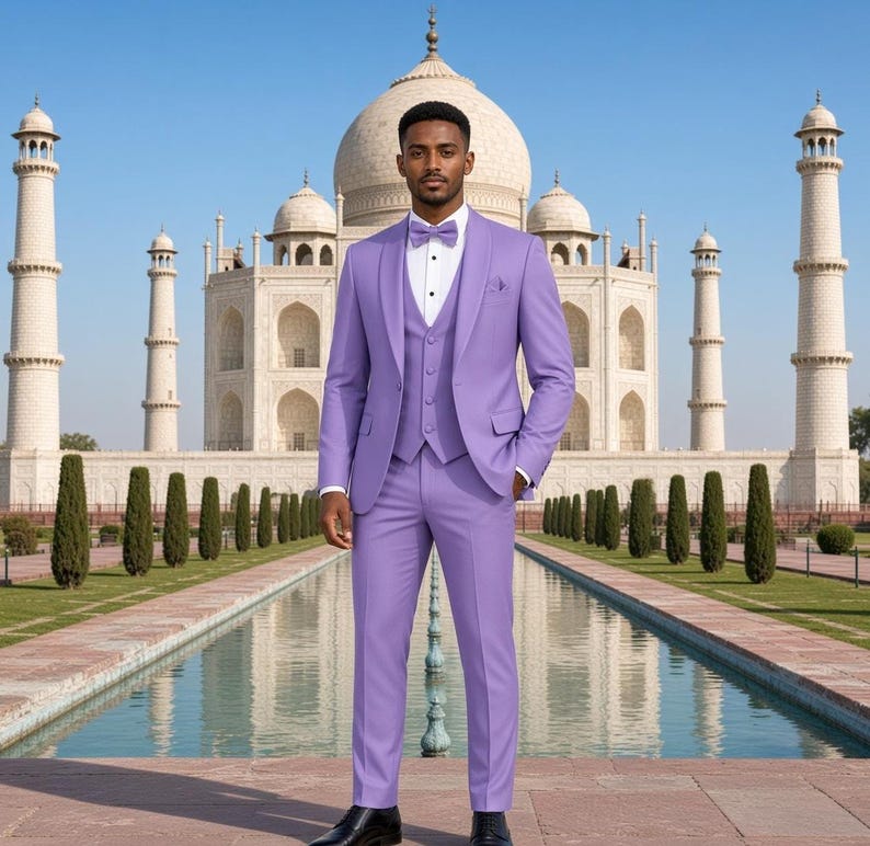 Purple tuxedos, suits, ties, vests and cufflinks - Lavender tuxedo for men
