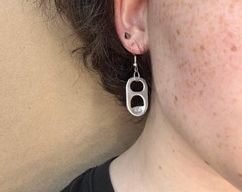 Upcycled Silver Can Tab Earrings