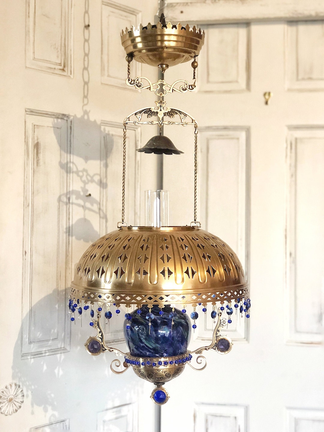 Buy Antique Hanging Parlor Library Oil Lamp Reinvented Online in India 
